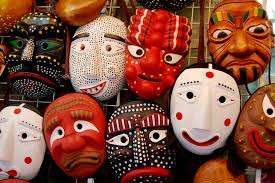 Traditional Korean masks Tal Talchum Hahoe
